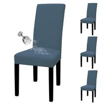 Conjunto de 4 capas para cadeiras de jantar impermeáveis e fáceis de usar
