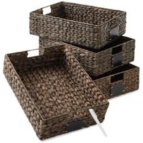 Conjunto de 4 Cestos para Despensa Casafield de Junco 32x43x13cm Conjunto de 4 Cestos para Despensa Casafield de Junco 32x43x13cm