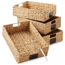 Conjunto de 4 Cestos para Despensa Casafield de Junco 32x43x13cm Conjunto de 4 Cestos para Despensa Casafield de Junco 32x43x13cm