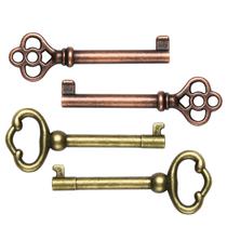 Conjunto de 4 chaves decorativas tipo esqueleto Mzcvriru KY-2AB KY-3AB Conjunto de 4 chaves decorativas tipo esqueleto Mzcvriru KY-2AB KY-3AB