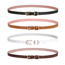 Conjunto de 4 cintos de couro finos para mulheres LEACOOLKEY