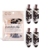Conjunto de 4 Clipes de Cabelo Kitsch Vreaseless - Design Black Terrazzo