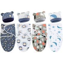 Conjunto de 4 cobertores Buryeah Preemie Swaddle com chapéu