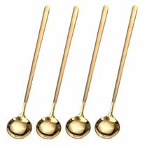 Conjunto de 4 Colheres de Café GENRICE Gold em Aço Inoxidável (17cm)