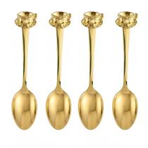 Conjunto de 4 Colheres Fino Demi em Aço Inoxidável Banhado a Ouro Conjunto de 4 Colheres Fino Demi em Aço Inoxidável Banhado a Ouro