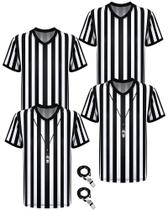 Conjunto de 4 conjuntos de traje de árbitro Sintege Soccer para adulto com apito