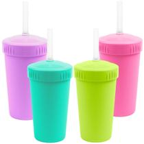 Conjunto de 4 Copos com Canudo de Silicone Re-Play 10oz com Trava Conjunto de 4 Copos com Canudo de Silicone Re-Play 10oz com Trava
