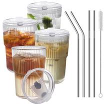Conjunto de 4 Copos para Café HIGIINC 473 ml Reutilizáveis com Tampas