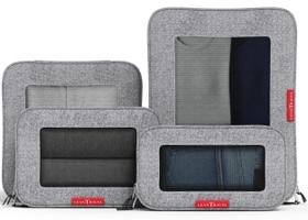 Conjunto de 4 Cubos de Compressão para Organização LeanTravel Cinza Conjunto de 4 Cubos de Compressão para Organização LeanTravel Cinza