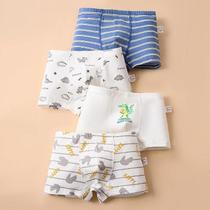 Conjunto De 4 Cuecas Infantis De Algodão Com Estampa De Dinossauro, Tubarão E Foguete Para Meninos