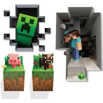 (Conjunto de 4) Decalque de parede JINX LucyM Digging Steve Creeper Pig Cow