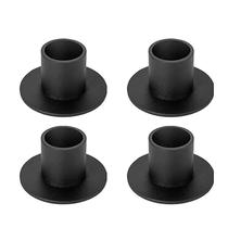 Conjunto de 4 elegantes castiçais de ferro preto para mesas de jantar