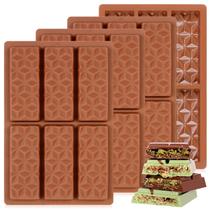Conjunto de 4 em silicone antiaderente Chocolate Bar Mold Fimary