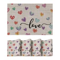Conjunto de 4 em vinil Placemats Artoid Mode Colorful Hearts