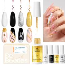 Conjunto de 4 Esmaltes em Gel Nail Art Liner - Cores Clássicas Conjunto de 4 Esmaltes em Gel Nail Art Liner - Cores Clássicas