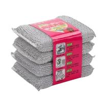 Conjunto de 4 esponjas antiaderentes para lavar louça e limpeza doméstica