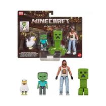 Conjunto de 4 Figuras de Ação Mattel Minecraft Filme Mansão na Floresta
