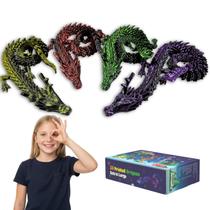 Conjunto de 4 Figuras de Dragões Articulados Impressos em 3D Joyroud Conjunto de 4 Figuras de Dragões Articulados Impressos em 3D Joyroud