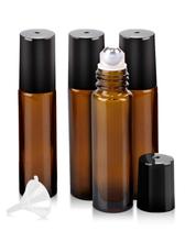 Conjunto de 4 Frascos Roll-on de Vidro Âmbar 10ml Worldgsb Conjunto de 4 Frascos Roll-on de Vidro Âmbar 10ml Worldgsb