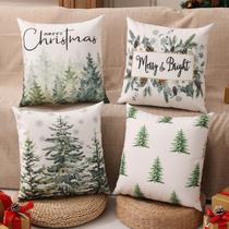 Conjunto de 4 fronhas de Natal multiwins de 41 x 41 cm, frente e verso