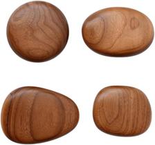 Conjunto de 4 ganchos de parede em forma de seixo para roupas, sem perfuração
