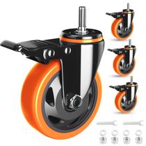 Conjunto de 4 hastes giratórias Caster Wheels WOZESEIK de 3 polegadas