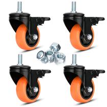 Conjunto de 4 hastes roscadas Caster Wheels Moogiitools de 3 polegadas e 1000 kg