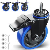 Conjunto de 4 hastes roscadas pesadas Caster Wheels WOZESEIK de 5 polegadas
