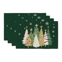 Conjunto de 4 jogos americanos de Natal GEEORY, 30x45 cm, verdes