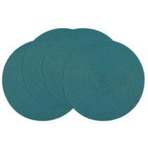 Conjunto de 4 jogos americanos SHACOS redondos de 38 cm em tecido verde azulado Conjunto de 4 jogos americanos SHACOS redondos de 38 cm em tecido verde azulado