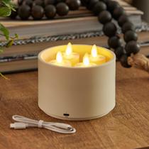 Conjunto de 4 LEDs recarregáveis Flameless Tealights Luminara Conjunto de 4 LEDs recarregáveis Flameless Tealights Luminara