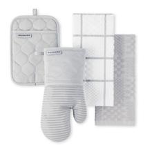 Conjunto de 4 luvas de forno de algodão felpudo KitchenAid, porta-panelas e toalhas de cozinha