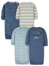 Conjunto de 4 Macacões Dorminhocos Gerber para Bebês Meninos Dinossauro Azul 0-6 Meses