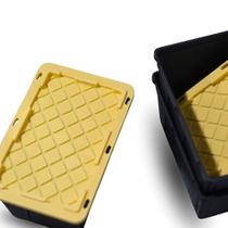 Conjunto de 4 mini caixas organizadoras empilháveis preto e amarelo Conjunto de 4 mini caixas organizadoras empilháveis preto e amarelo