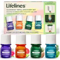Conjunto de 4 misturas de óleos essenciais Lifelines ClickWick Discovery