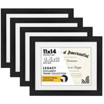 Conjunto de 4 Molduras Americanflat Legacy - Coleção Diploma Frame Preta