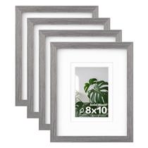 Conjunto de 4 molduras Egofine de madeira maciça 8x10 cinza claro Conjunto de 4 molduras Egofine de madeira maciça 8x10 cinza claro