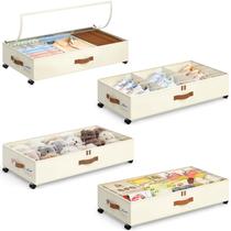 Conjunto de 4 Organizadores Yecaye para Debajo da Cama com Rodas Conjunto de 4 Organizadores Yecaye para Debajo da Cama com Rodas