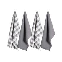 Conjunto de 4 Panos de Prato DII 46x71 cm Algodão Cinza Conjunto de 4 Panos de Prato DII 46x71 cm Algodão Cinza