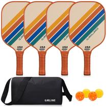 Conjunto de 4 Pás de Pickleball Glarollirace em Fibra de Vidro com Bolsa