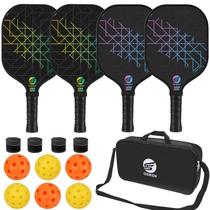 Conjunto de 4 Pás de Pickleball OXIKEN - Fibra de Carbono