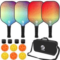 Conjunto de 4 Pás de Pickleball OXIKEN - Fibra de Carbono