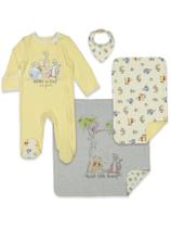 Conjunto de 4 peças, cobertor e tecido para arrotar Disney Winnie the Pooh Sleep N' Play, de 6 a 9 meses