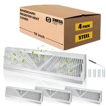 Conjunto de 4 peças de aço branco de 18 polegadas com rodapé Register Swess