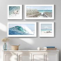 Conjunto de 4 peças de arte de parede Cuspin Coastal Ocean 91x61 cm