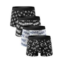 Conjunto De 4 Peças De Boxers Confortáveis E Respiráveis Para Homens plus Size, Moda Juvenil Conjunto De 4 Peças De Boxers Confortáveis E Respiráveis Para Homens plus Size, Moda Juvenil