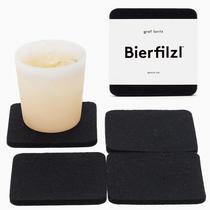 Conjunto de 4 peças de feltro Coasters Graf Lantz Bierfilzl 100% lã merino Conjunto de 4 peças de feltro Coasters Graf Lantz Bierfilzl 100% lã merino