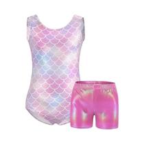 Conjunto De 4 Peças De Ginástica E Dança Para Meninas: Collant Brilhante E Roupa De Ginástica