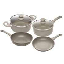 Conjunto de 4 Peças de Indução de Alumínio com Revestimento Cerâmico Taupe - Lyor