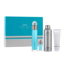 Conjunto de 4 peças de perfume Perry Ellis 360 para homens (100 ml EDT) Conjunto de 4 peças de perfume Perry Ellis 360 para homens (100 ml EDT)